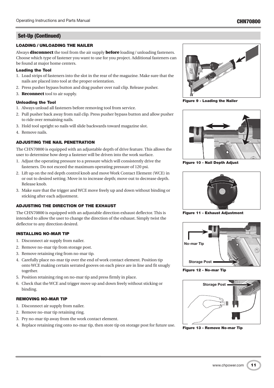 Set-up (continued) | Campbell Hausfeld CHN70800 User Manual | Page 11 / 60