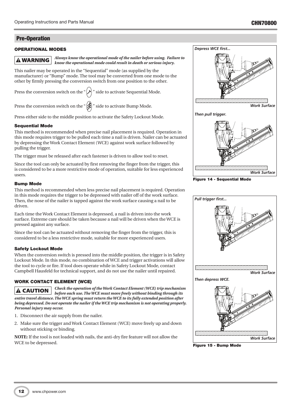 Pre-operation | Campbell Hausfeld CHN70800 User Manual | Page 12 / 60