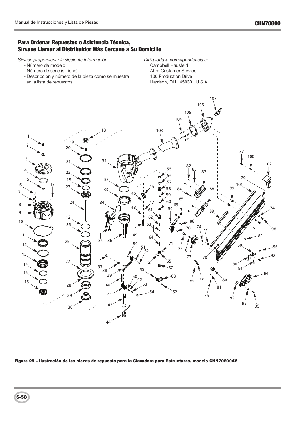 Campbell Hausfeld CHN70800 User Manual | Page 58 / 60