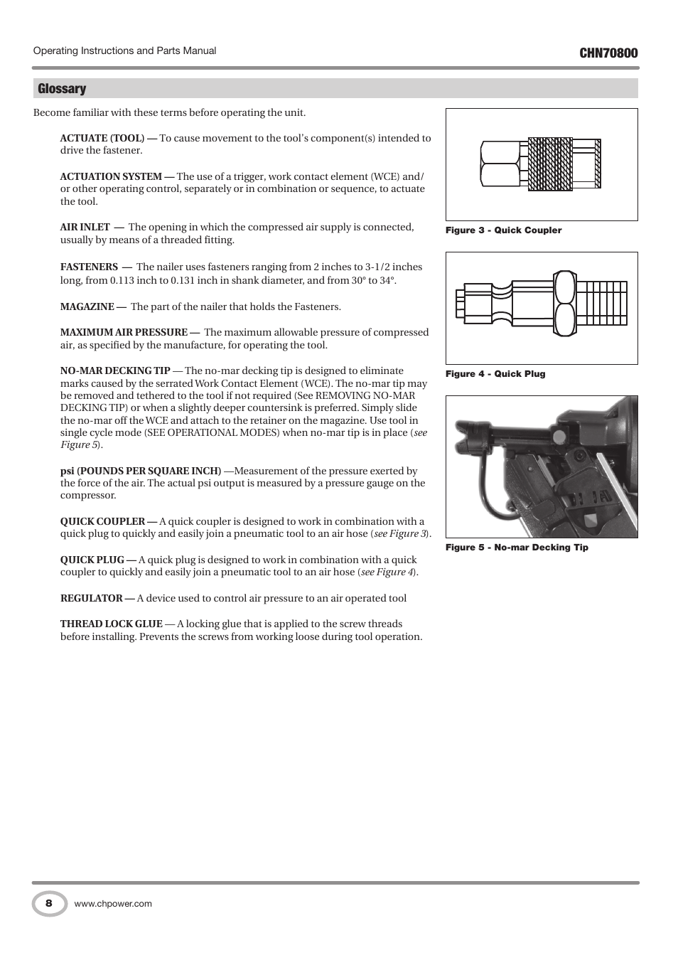 Glossary | Campbell Hausfeld CHN70800 User Manual | Page 8 / 60