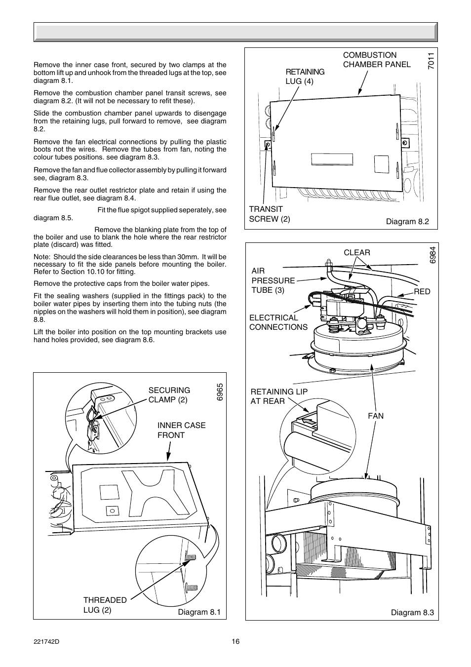 8 mounting the boiler | Glow-worm Compact 80E User Manual | Page 16 / 44