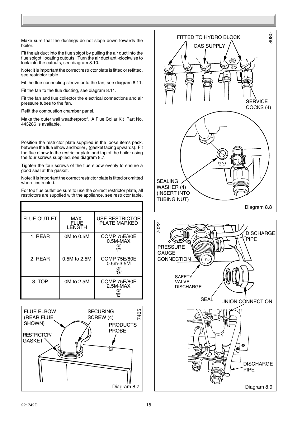 8 mounting the boiler | Glow-worm Compact 80E User Manual | Page 18 / 44