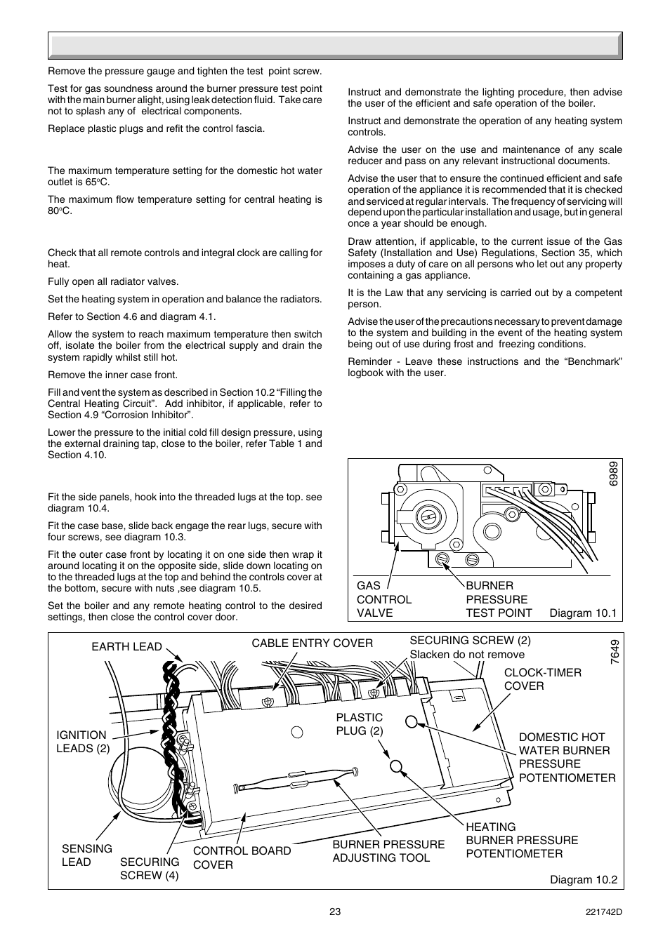 10 commissioning | Glow-worm Compact 80E User Manual | Page 23 / 44