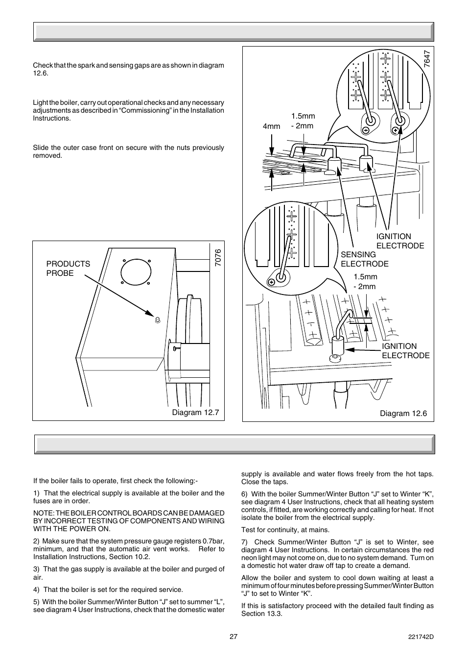 12 servicing, 13 fault finding | Glow-worm Compact 80E User Manual | Page 27 / 44