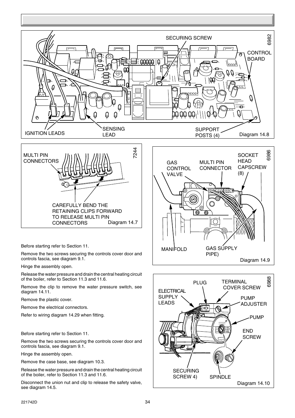 14 replacement of parts | Glow-worm Compact 80E User Manual | Page 34 / 44