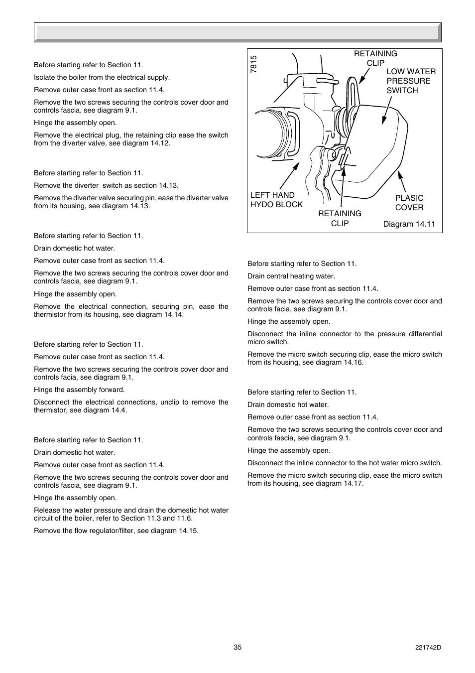 14 replacement of parts | Glow-worm Compact 80E User Manual | Page 35 / 44