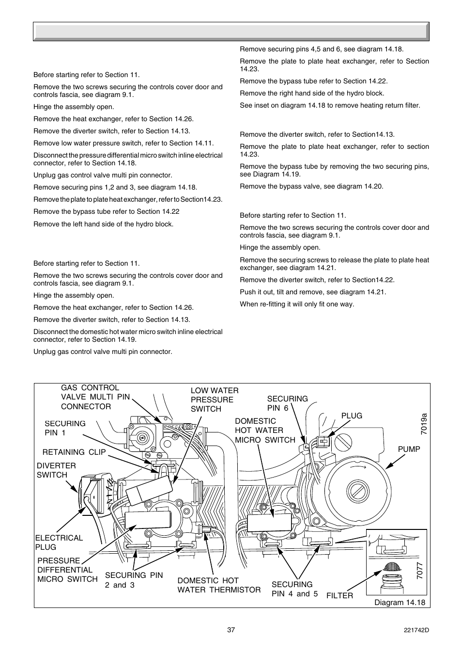 14 replacement of parts | Glow-worm Compact 80E User Manual | Page 37 / 44