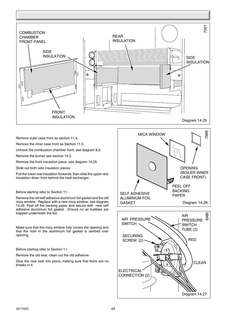 14 replacement of parts | Glow-worm Compact 80E User Manual | Page 40 / 44