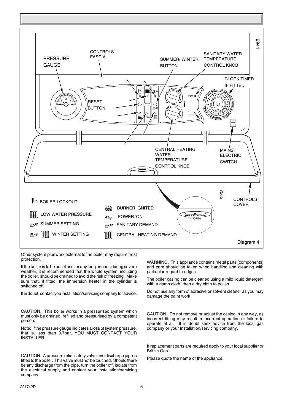 Instructions for use, N’ ‘f’ ‘h’ ‘l’ ‘d’ ‘e’ ‘k’ ‘p’ ‘q | Glow-worm Compact 80E User Manual | Page 6 / 44