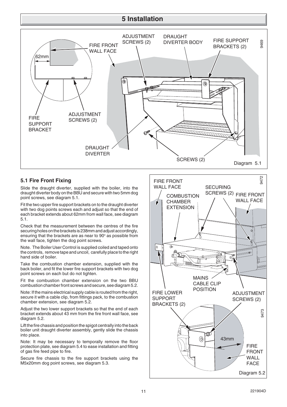 5 installation | Glow-worm Miami 4 User Manual | Page 11 / 20