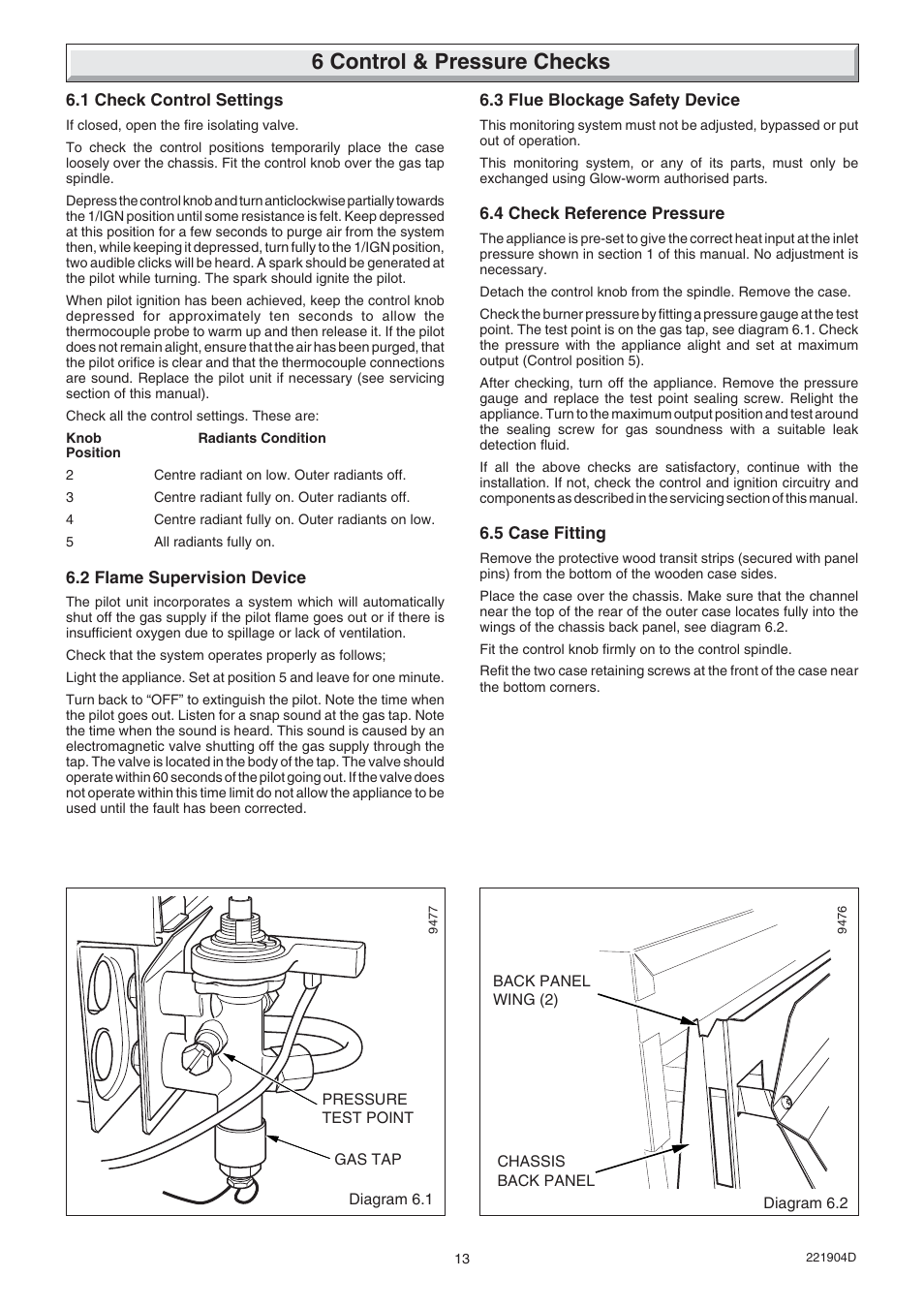 6 control & pressure checks | Glow-worm Miami 4 User Manual | Page 13 / 20