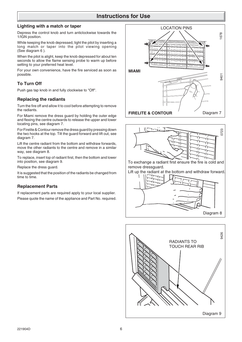 Instructions for use | Glow-worm Miami 4 User Manual | Page 6 / 20