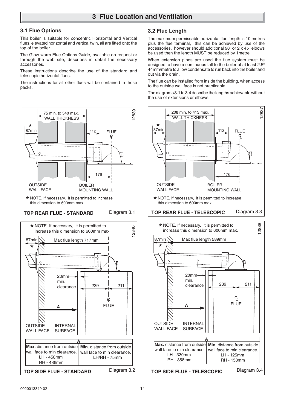 3 flue location and ventilation | Glow-worm cxi and Gas Valve User Manual | Page 14 / 56
