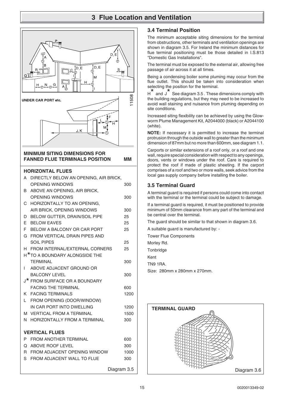 3 flue location and ventilation | Glow-worm cxi and Gas Valve User Manual | Page 15 / 56