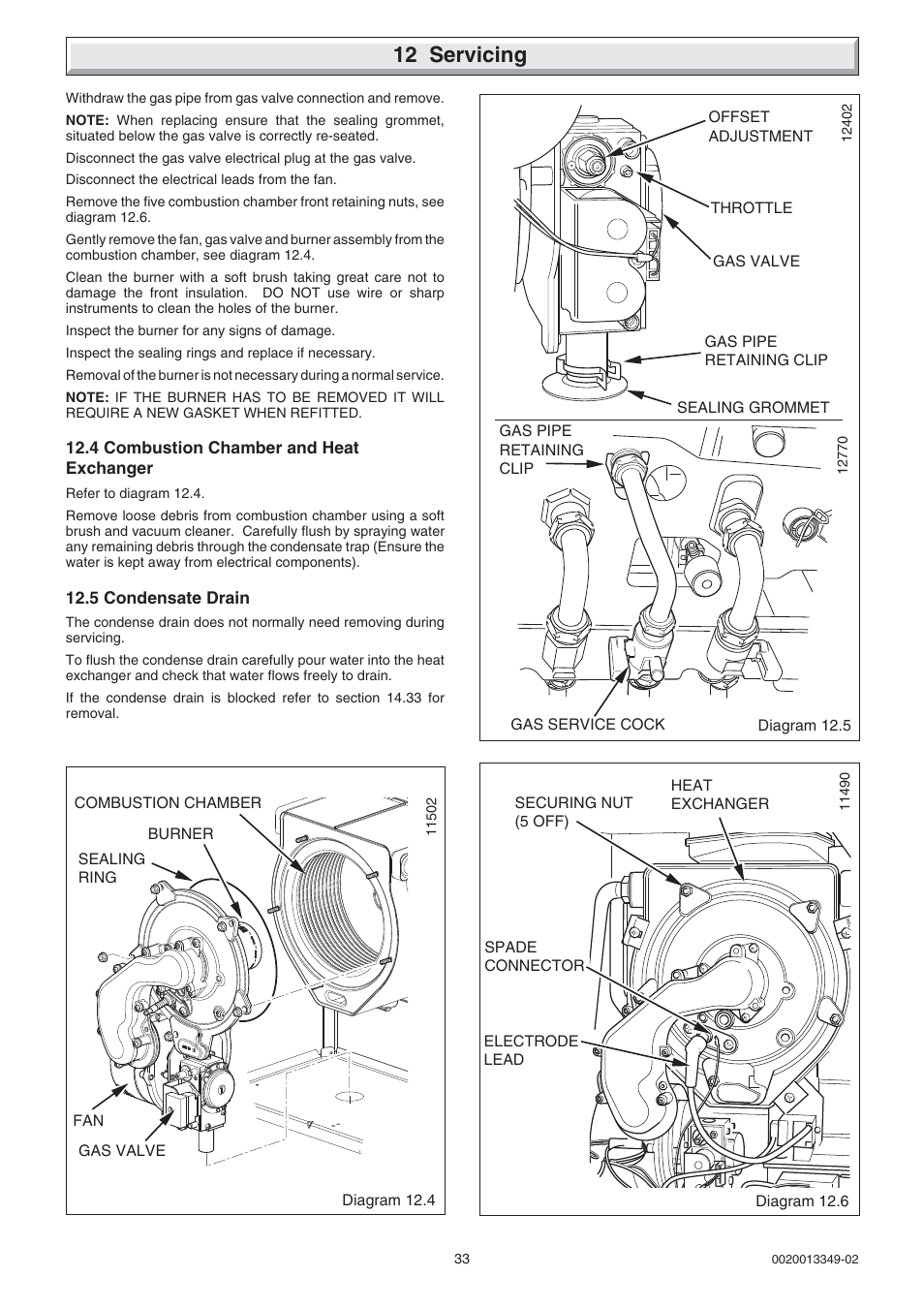 12 servicing | Glow-worm cxi and Gas Valve User Manual | Page 33 / 56
