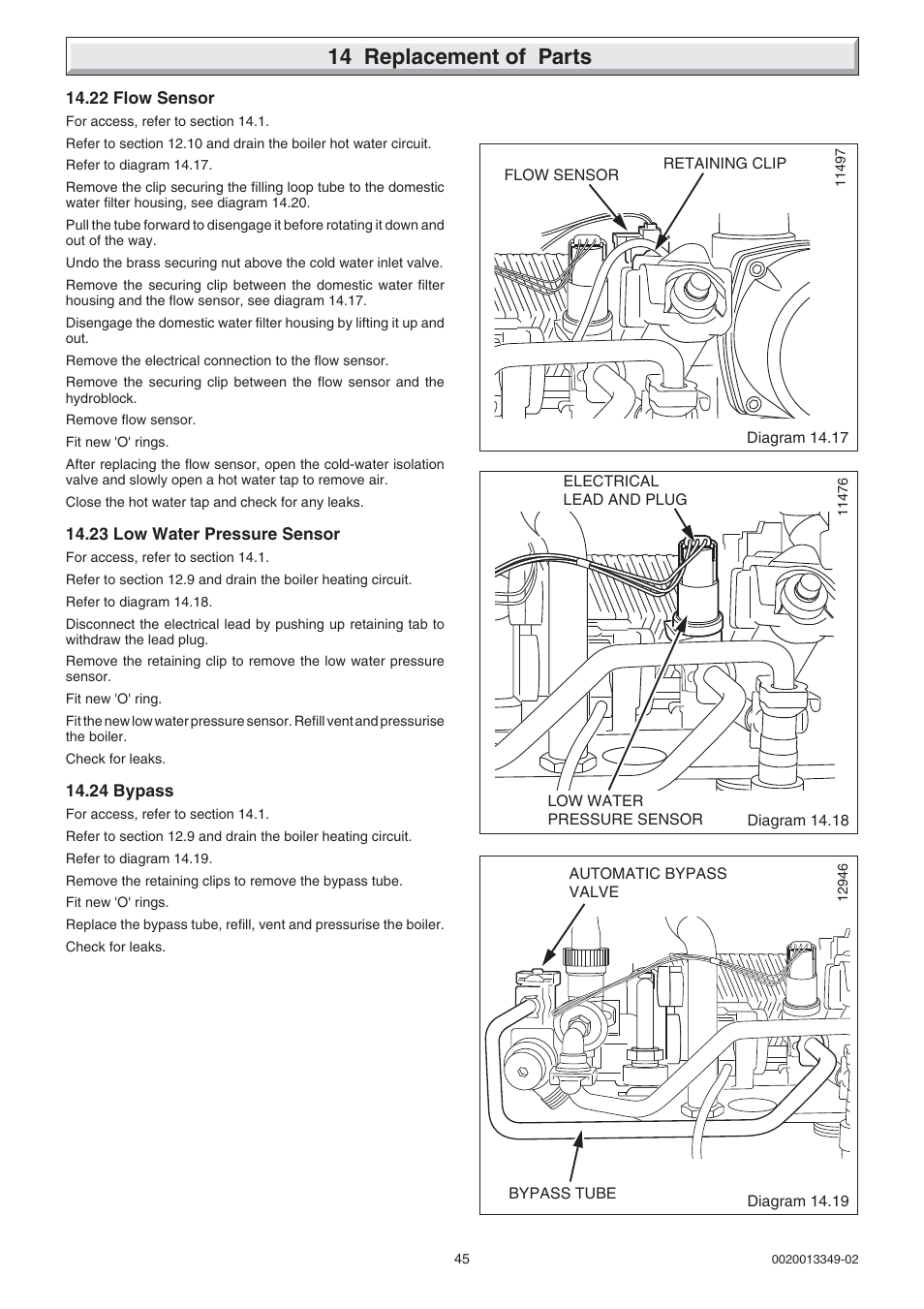 14 replacement of parts | Glow-worm cxi and Gas Valve User Manual | Page 45 / 56