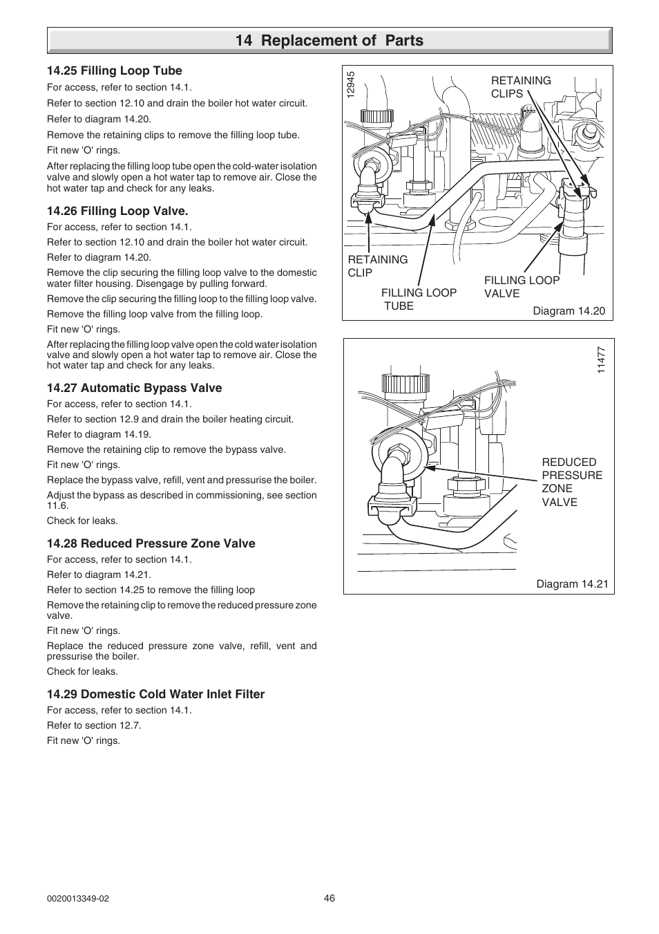14 replacement of parts | Glow-worm cxi and Gas Valve User Manual | Page 46 / 56