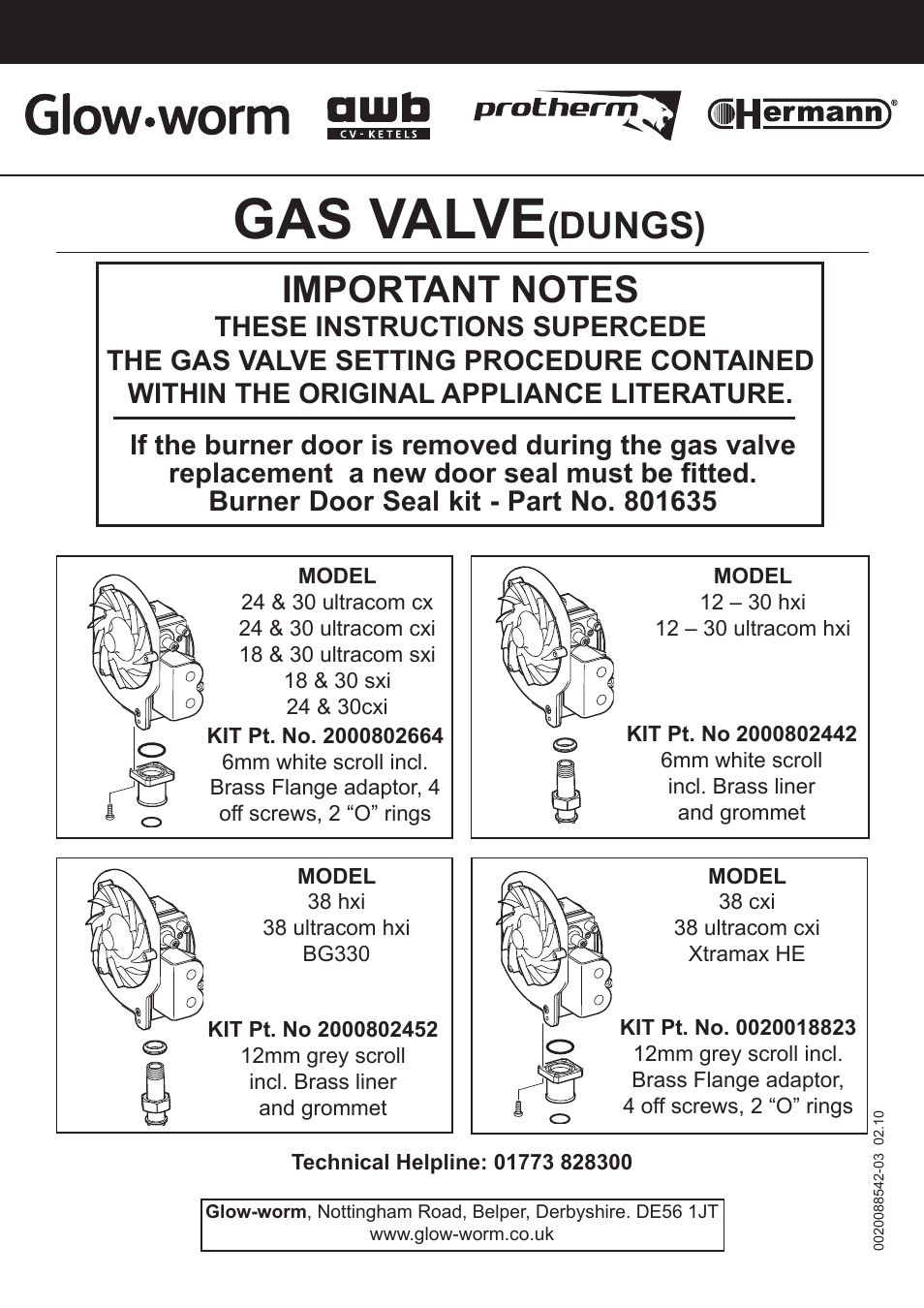 Attention! 12. 6 combustion check | Glow-worm cxi and Gas Valve User Manual | Page 53 / 56