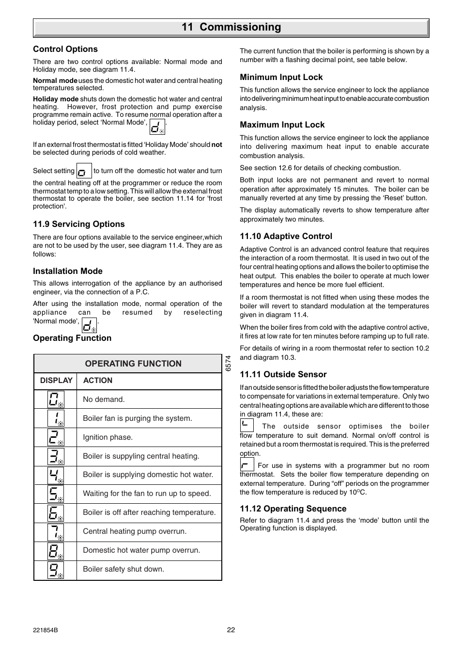 11 commissioning | Glow-worm Energy Saver Combi 2 and Gas Valve User Manual | Page 22 / 40