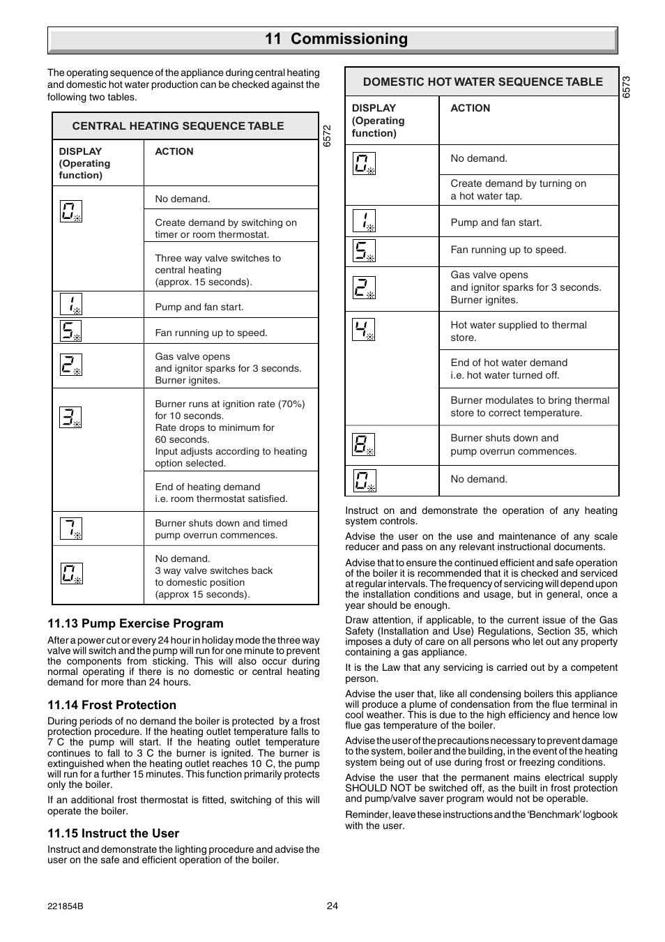 11 commissioning | Glow-worm Energy Saver Combi 2 and Gas Valve User Manual | Page 24 / 40