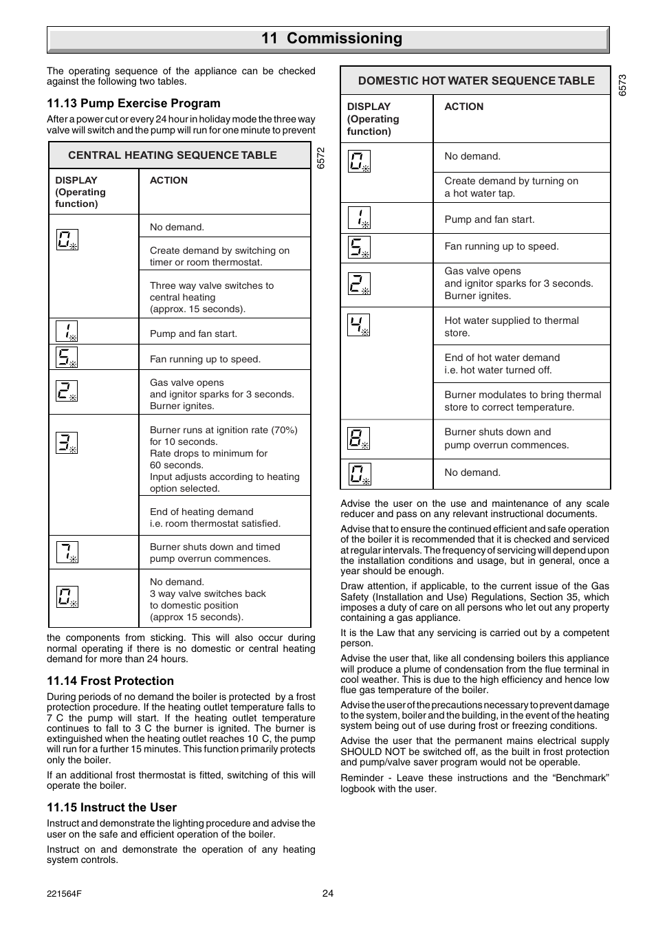 11 commissioning | Glow-worm Energy Saver 80 - 100 and Gave Valve User Manual | Page 24 / 40