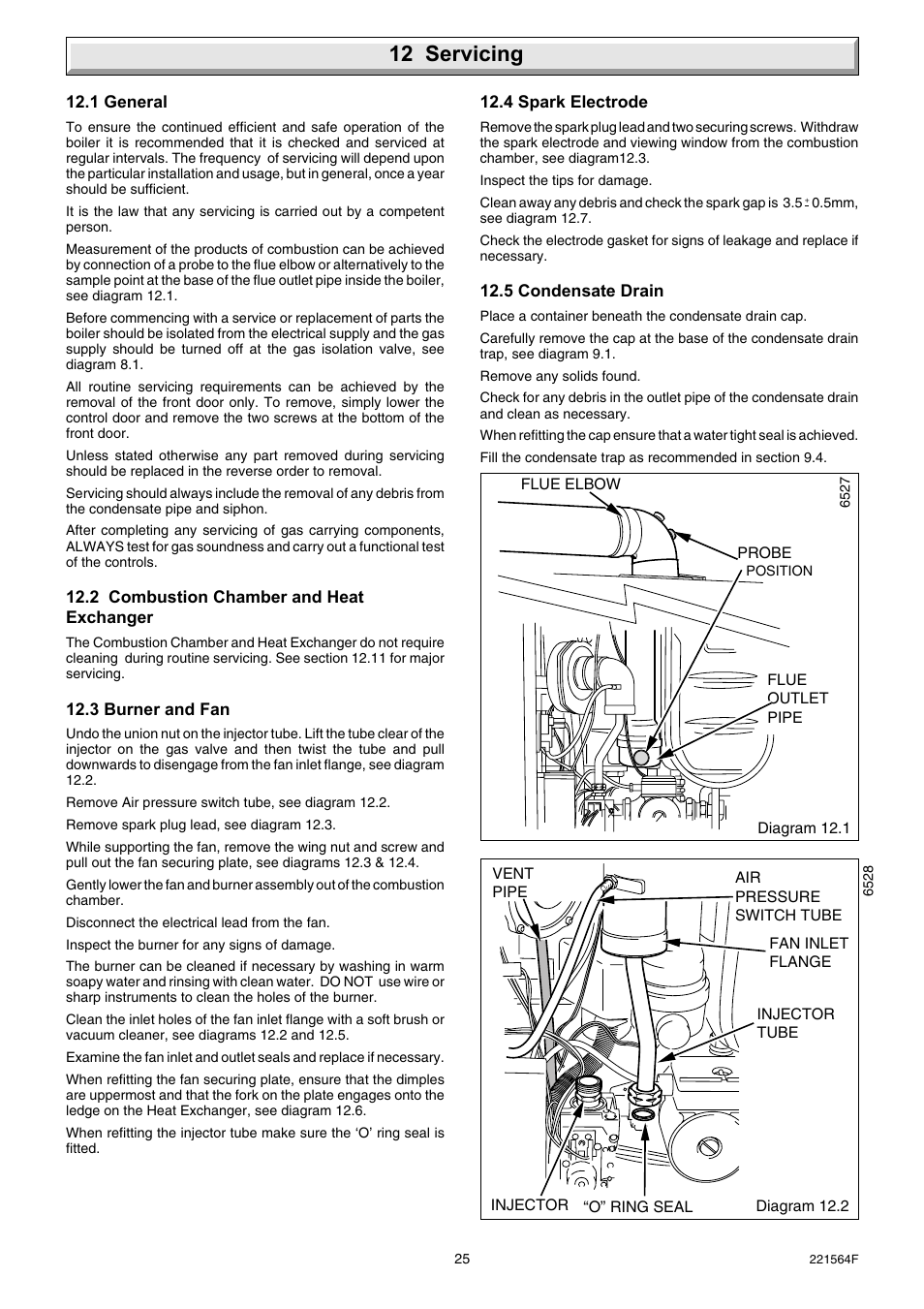 12 servicing | Glow-worm Energy Saver 80 - 100 and Gave Valve User Manual | Page 25 / 40