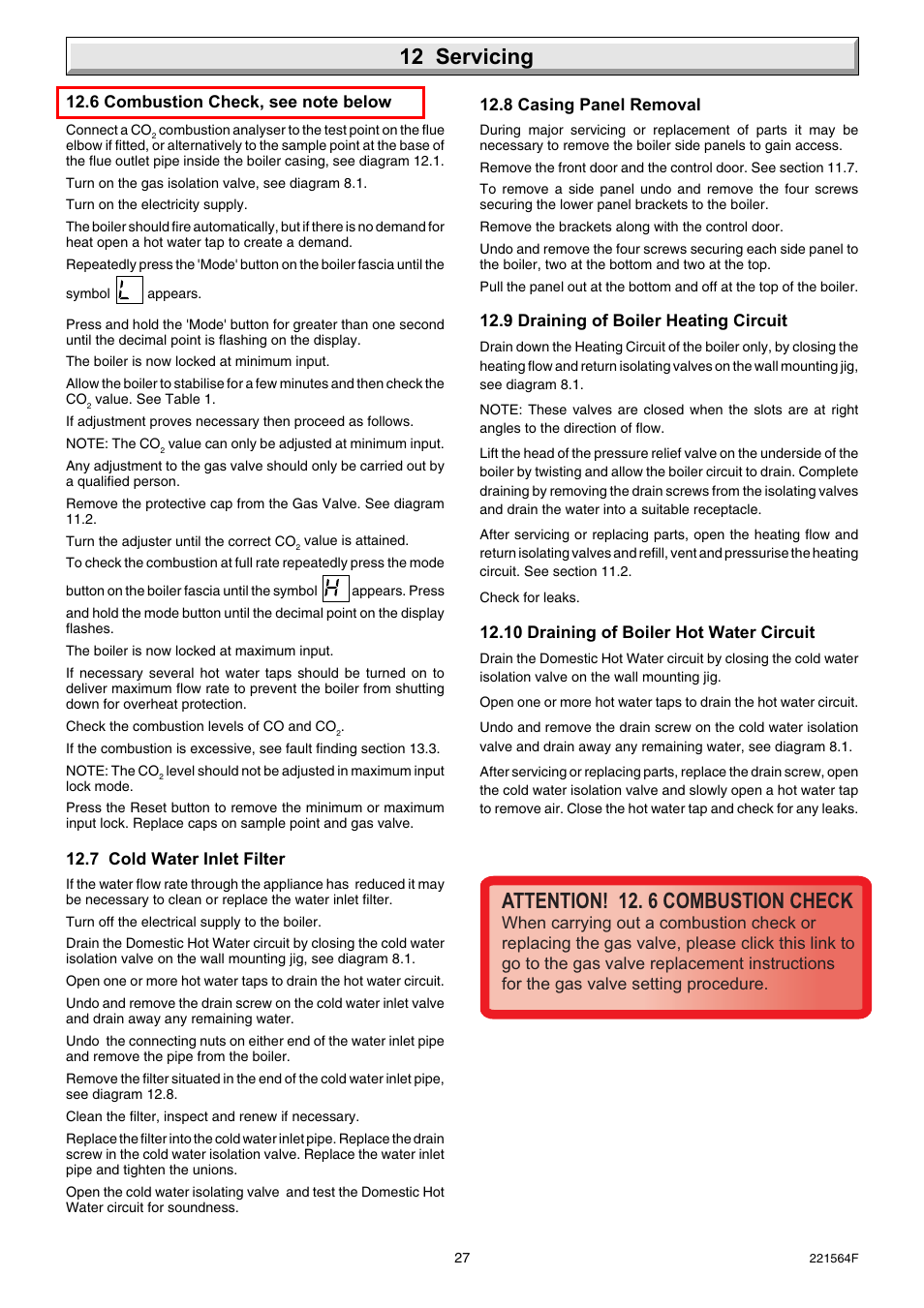 Glow-worm Energy Saver 80 - 100 and Gave Valve User Manual | Page 27 / 40