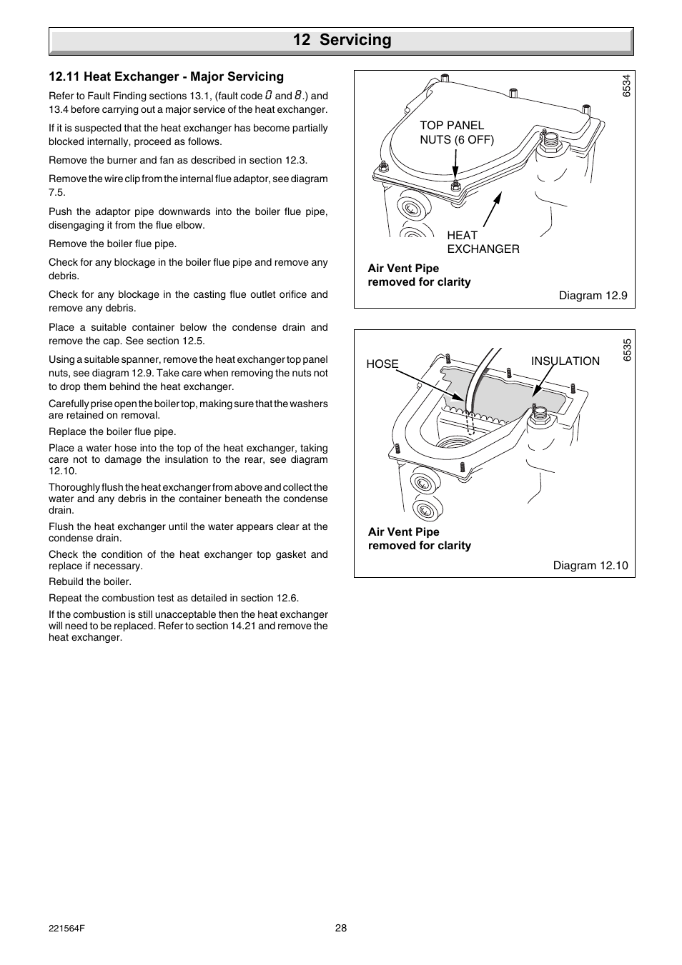 12 servicing | Glow-worm Energy Saver 80 - 100 and Gave Valve User Manual | Page 28 / 40