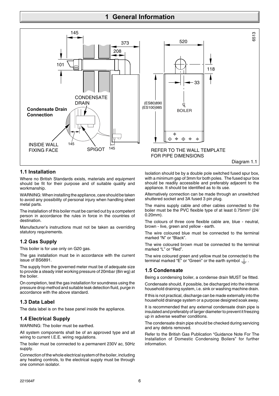 1 general information | Glow-worm Energy Saver 80 - 100 and Gave Valve User Manual | Page 6 / 40