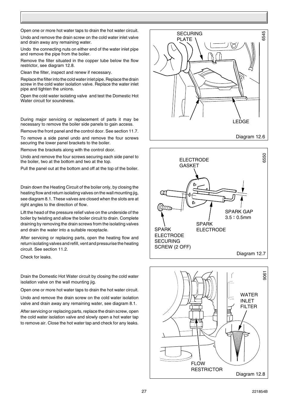 12 servicing | Glow-worm EnergySaverCombi 100 User Manual | Page 27 / 36