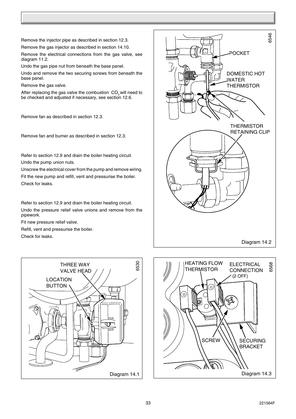 14 replacement of parts | Glow-worm Energysaver Combi 80-100 User Manual | Page 33 / 36
