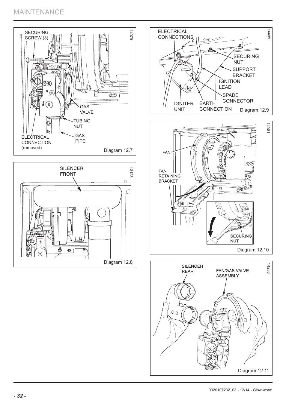 Maintenance | Glow-worm Flexicom cx User Manual | Page 32 / 56