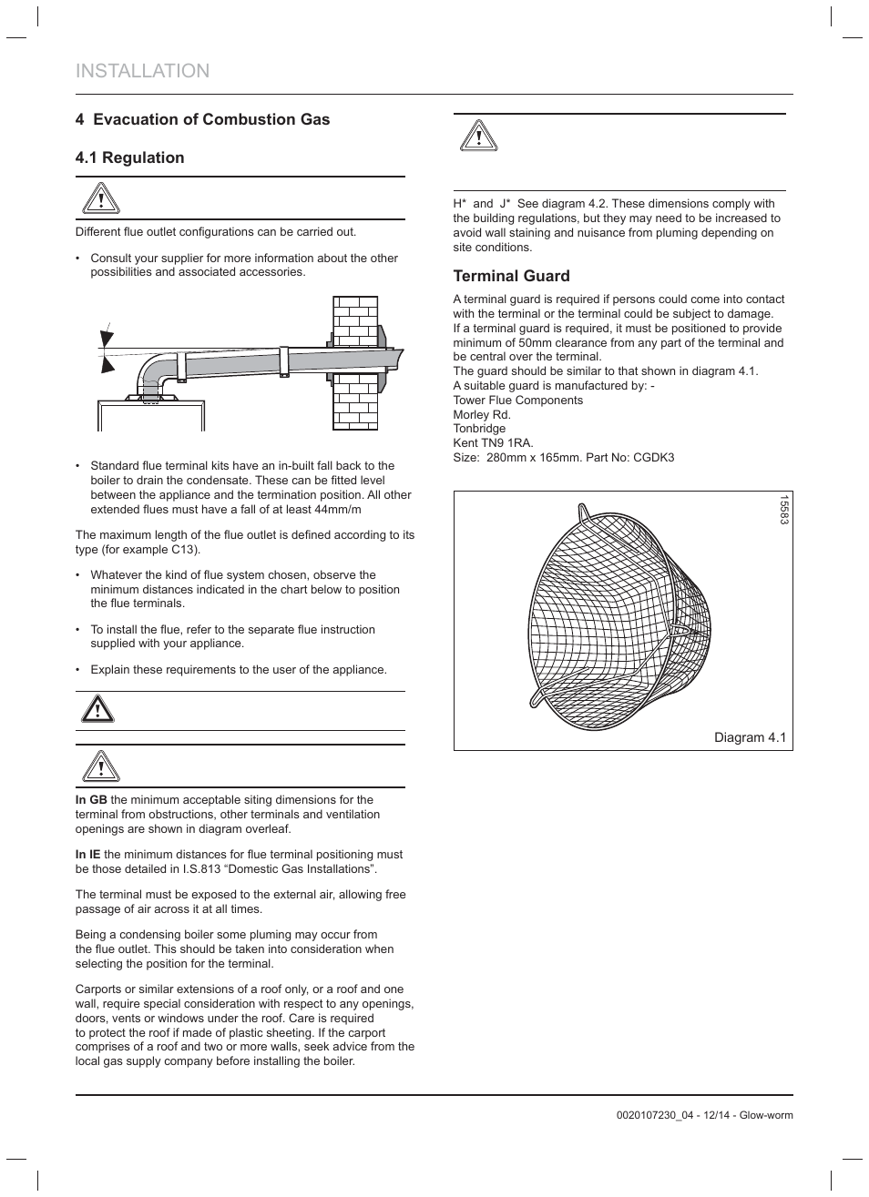 Installation | Glow-worm Flexicom hx User Manual | Page 10 / 52