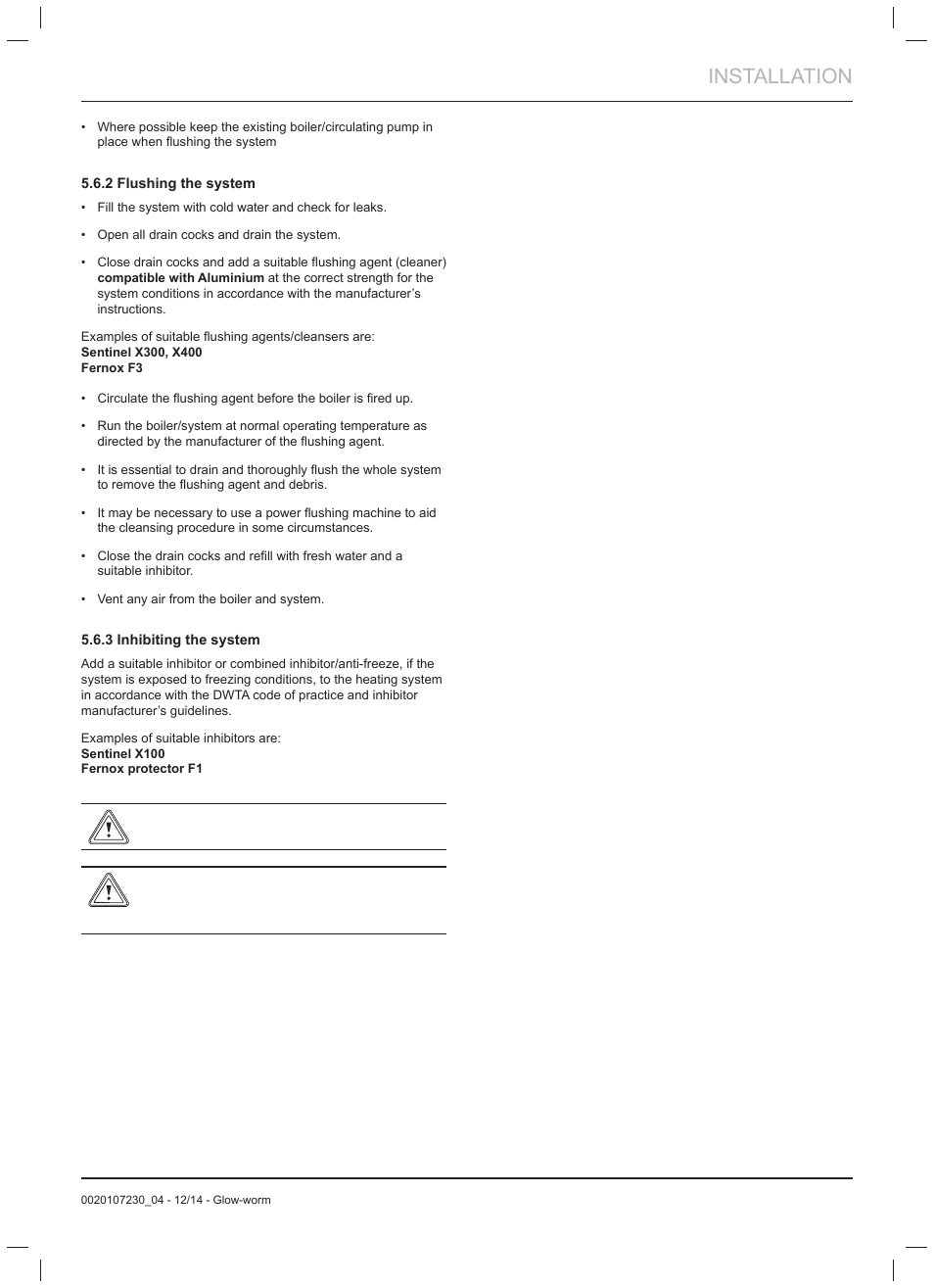 Installation | Glow-worm Flexicom hx User Manual | Page 15 / 52