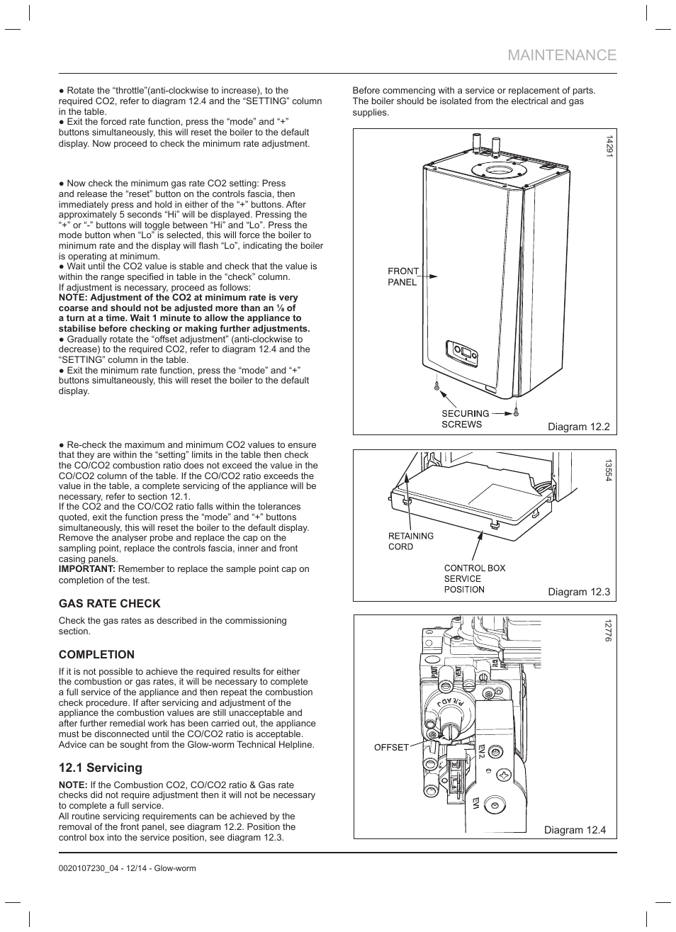 Maintenance, 1 servicing | Glow-worm Flexicom hx User Manual | Page 29 / 52