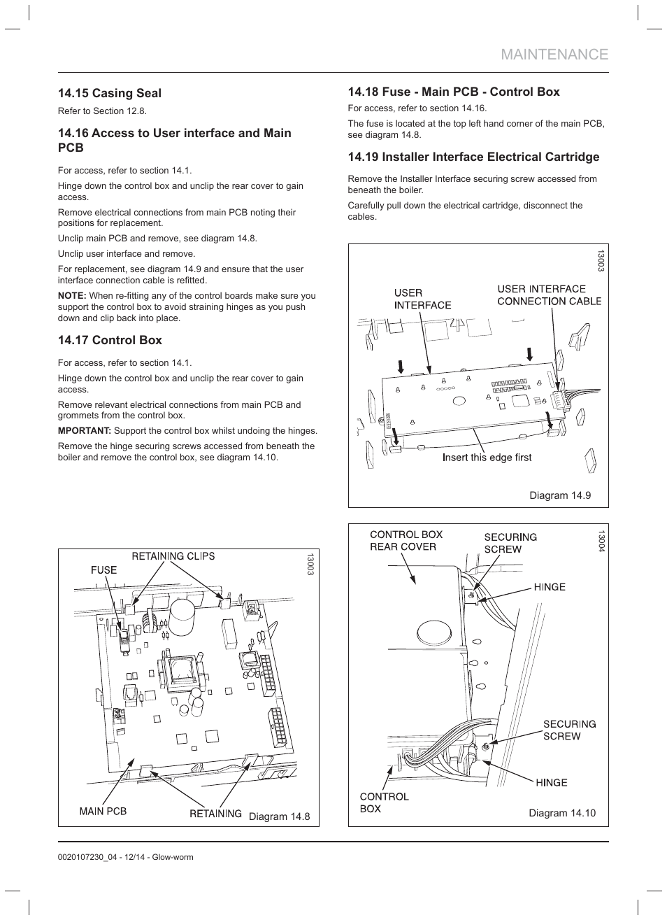 Maintenance | Glow-worm Flexicom hx User Manual | Page 43 / 52