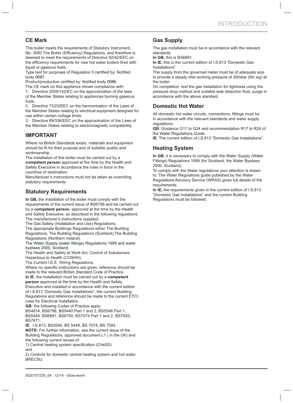 Introduction | Glow-worm Flexicom hx User Manual | Page 5 / 52