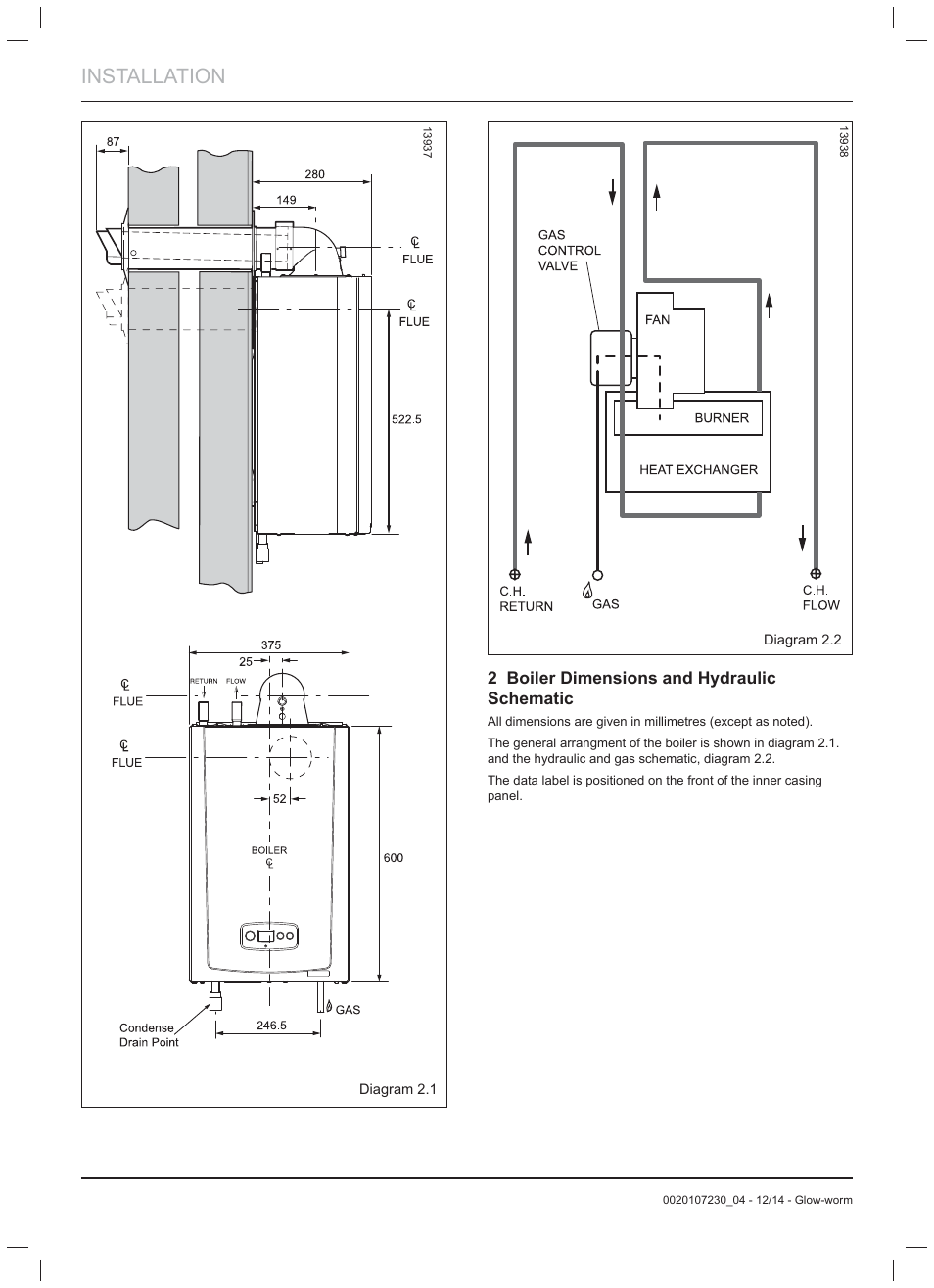 Installation | Glow-worm Flexicom hx User Manual | Page 8 / 52