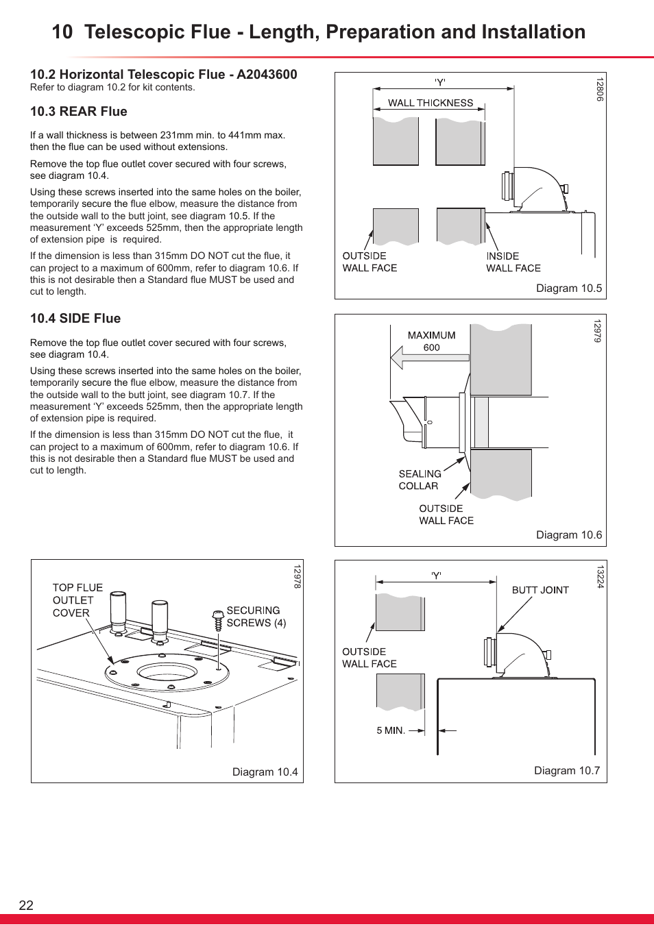 3 rear flue, 4 side flue | Glow-worm Flexicom hx User Manual | Page 22 / 60