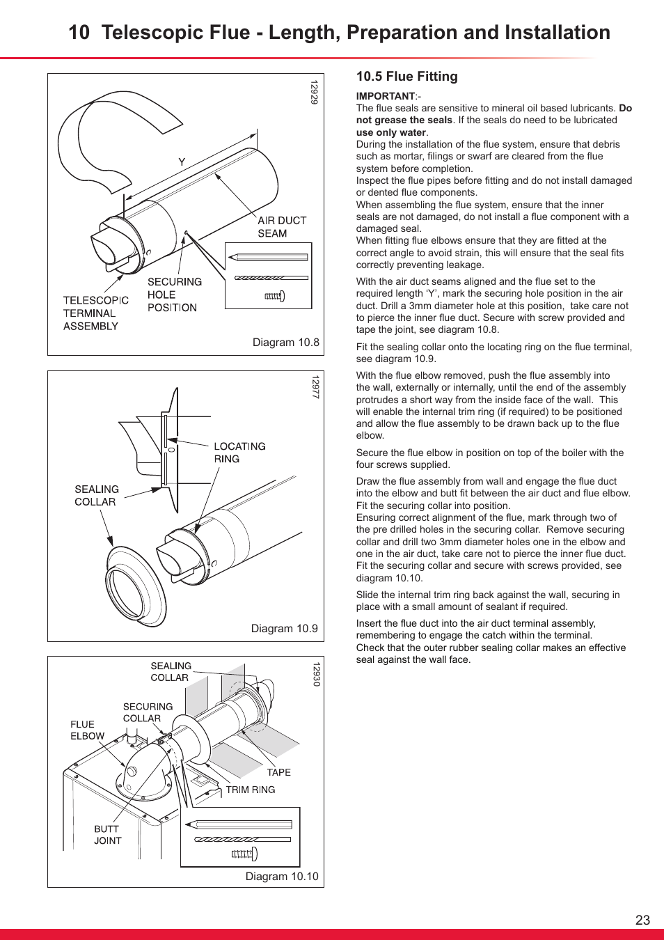 5 flue fitting | Glow-worm Flexicom hx User Manual | Page 23 / 60