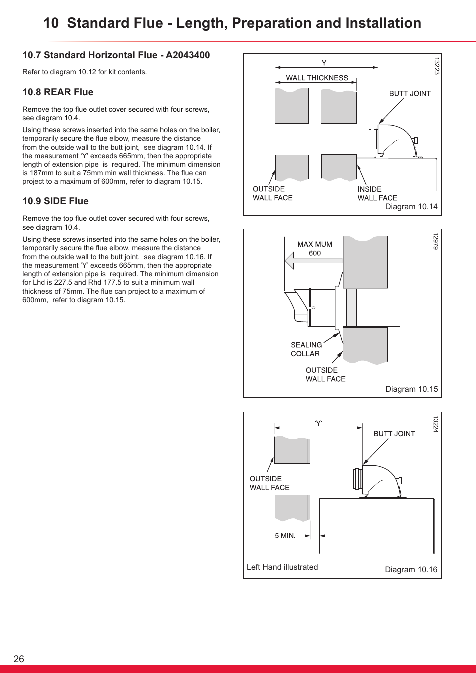 8 rear flue, 9 side flue | Glow-worm Flexicom hx User Manual | Page 26 / 60
