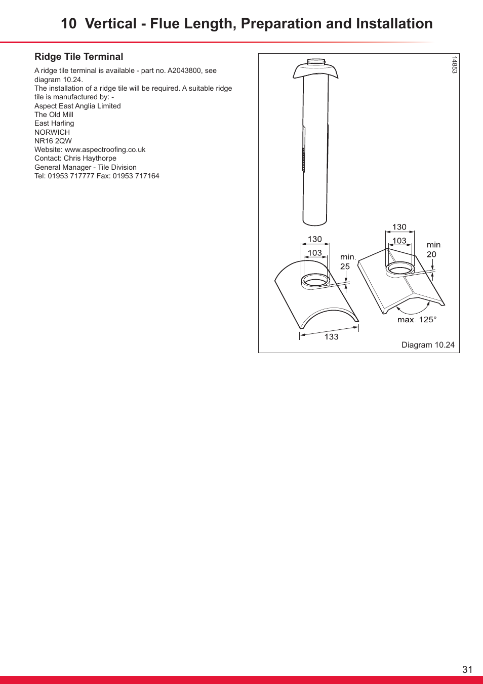Ridge tile terminal | Glow-worm Flexicom hx User Manual | Page 31 / 60