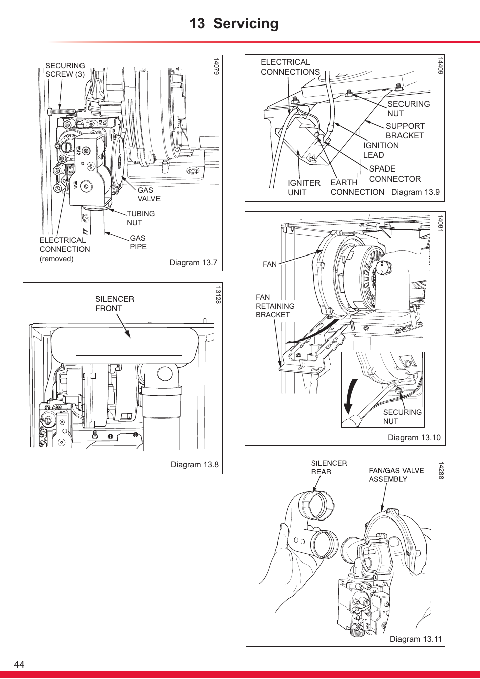 13 servicing | Glow-worm Flexicom hx User Manual | Page 44 / 60
