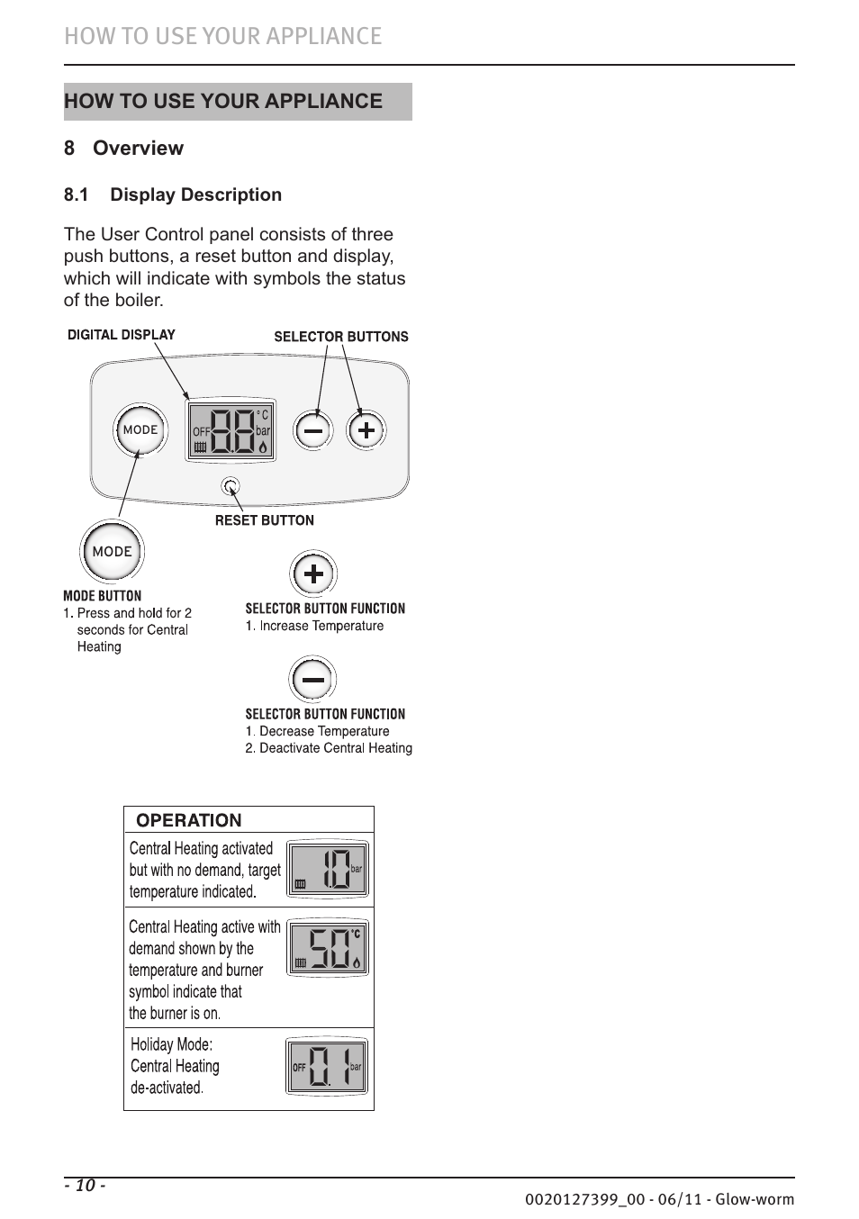 How to use your appliance | Glow-worm Flexicom sx User Manual | Page 10 / 16