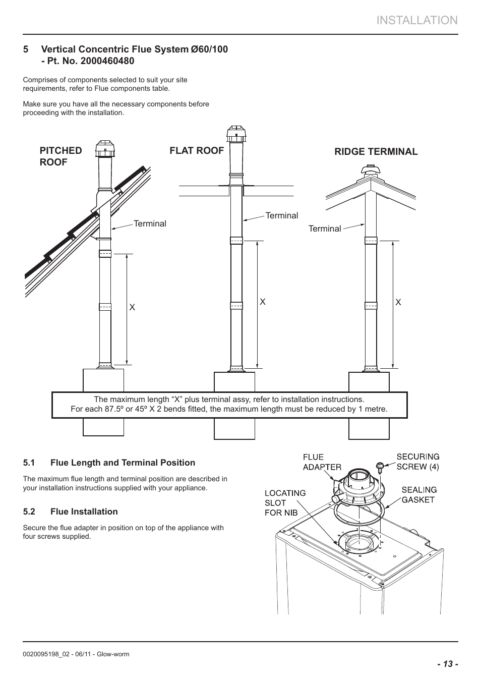 Installation | Glow-worm Flue User Manual | Page 13 / 28