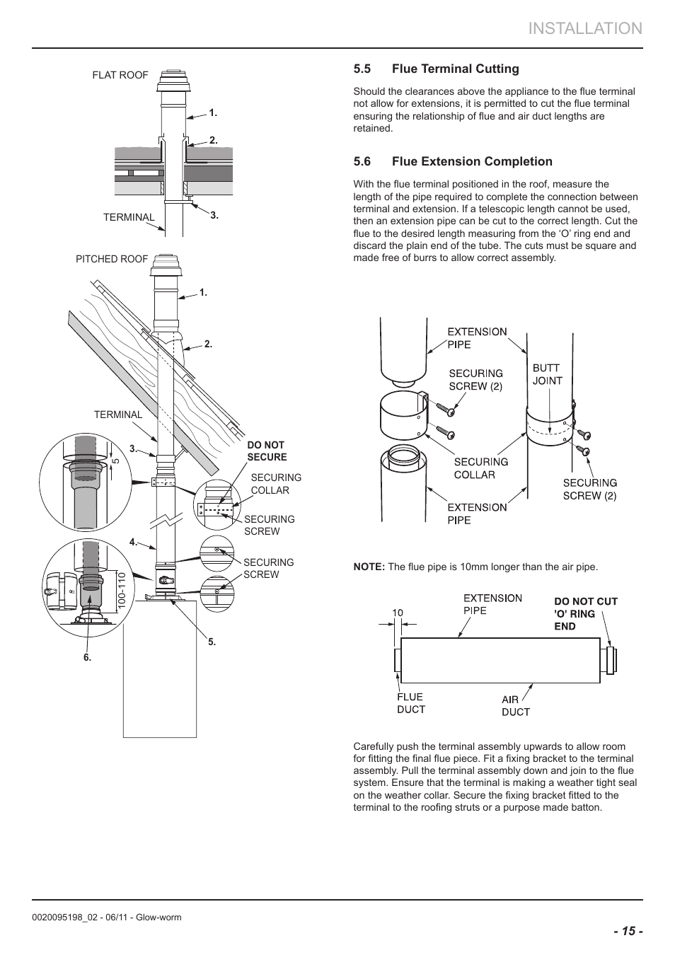 Installation | Glow-worm Flue User Manual | Page 15 / 28