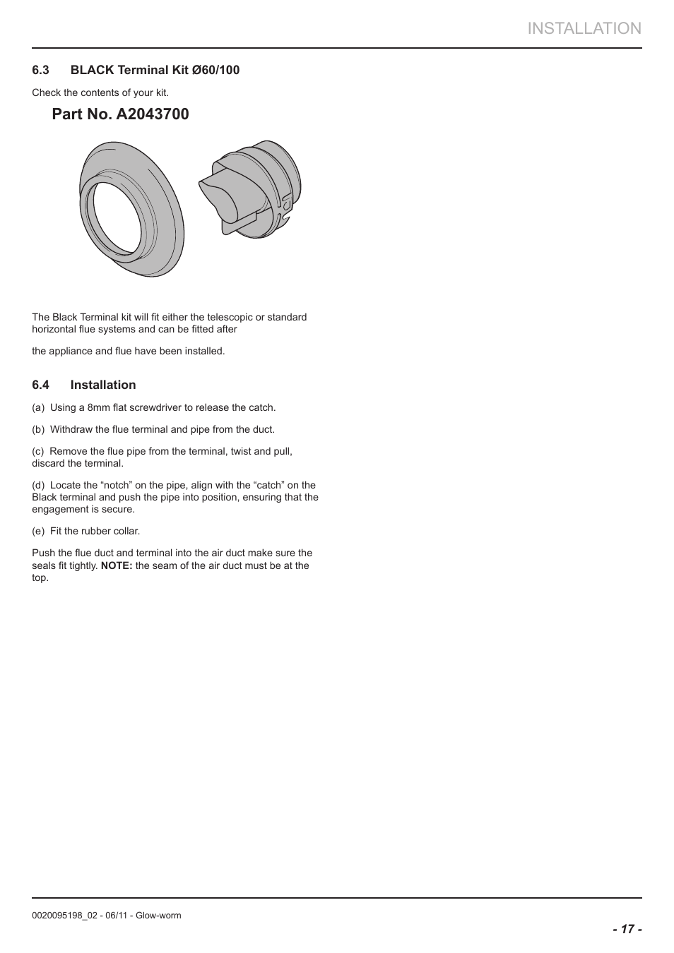 Installation | Glow-worm Flue User Manual | Page 17 / 28