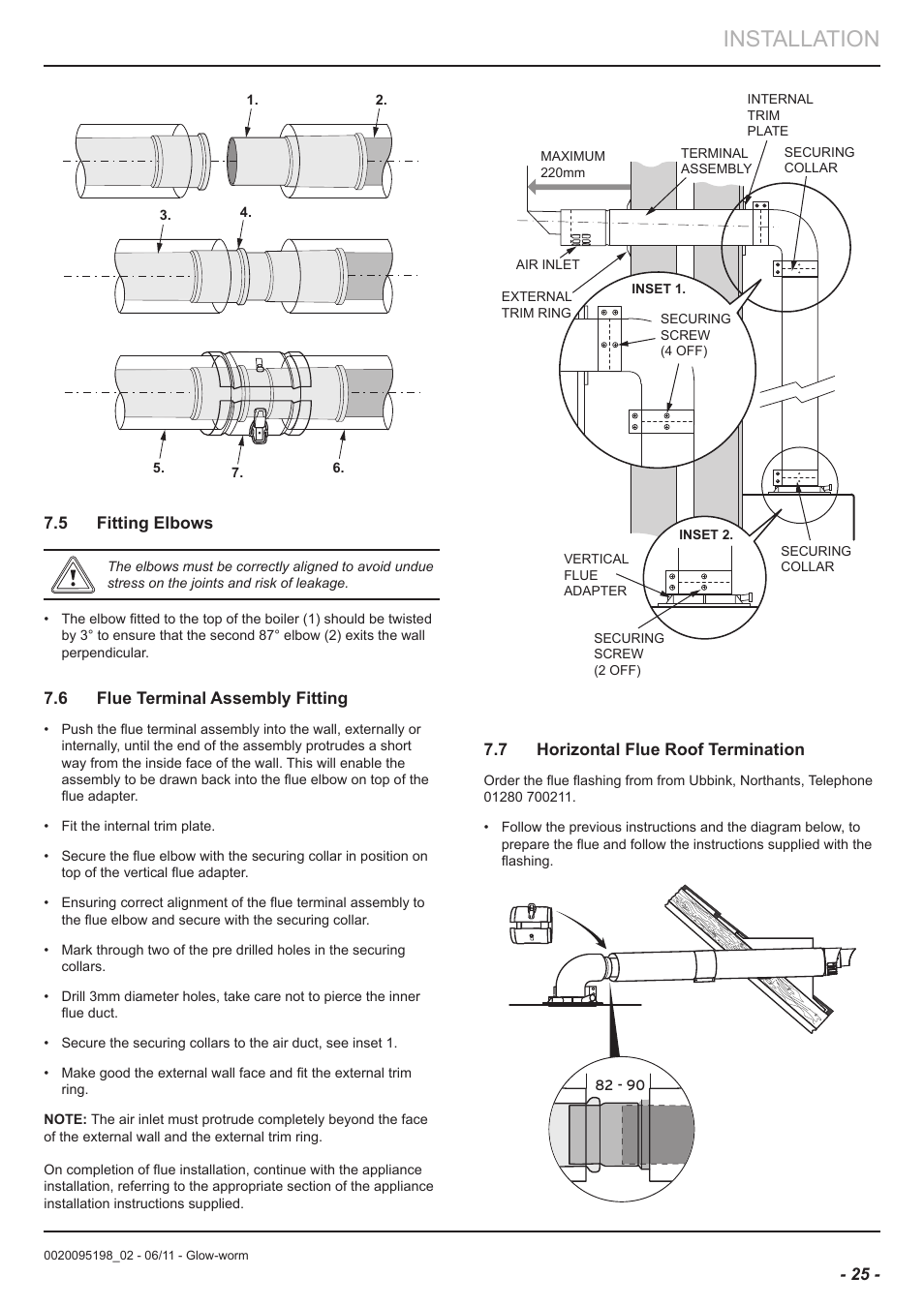 Installation | Glow-worm Flue User Manual | Page 25 / 28