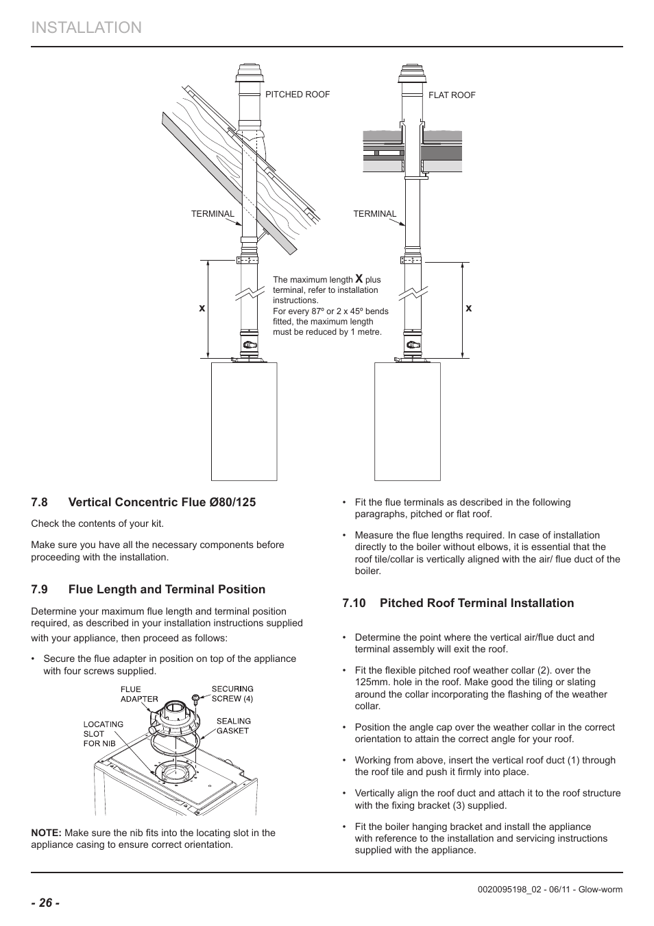 Installation | Glow-worm Flue User Manual | Page 26 / 28