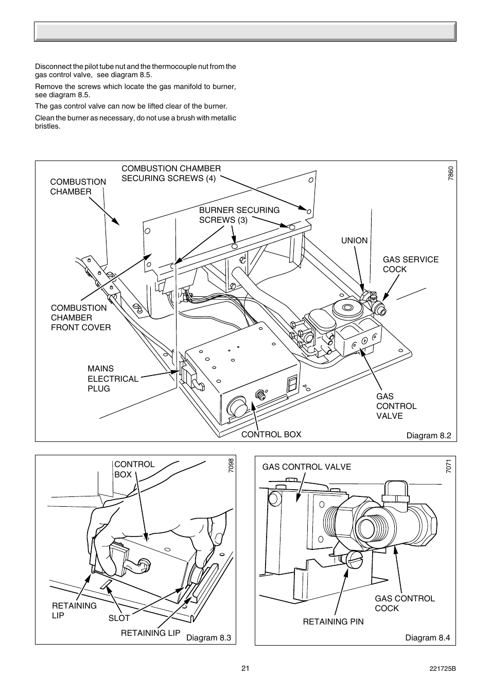 8 servicing | Glow-worm 56/3e Back Boiler User Manual | Page 21 / 32